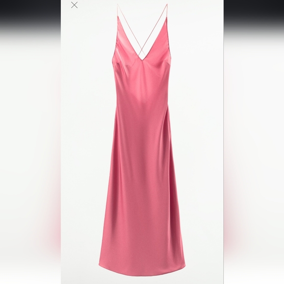BNWT! Zara satin slip dress with criss-cross back - Picture 6 of 7